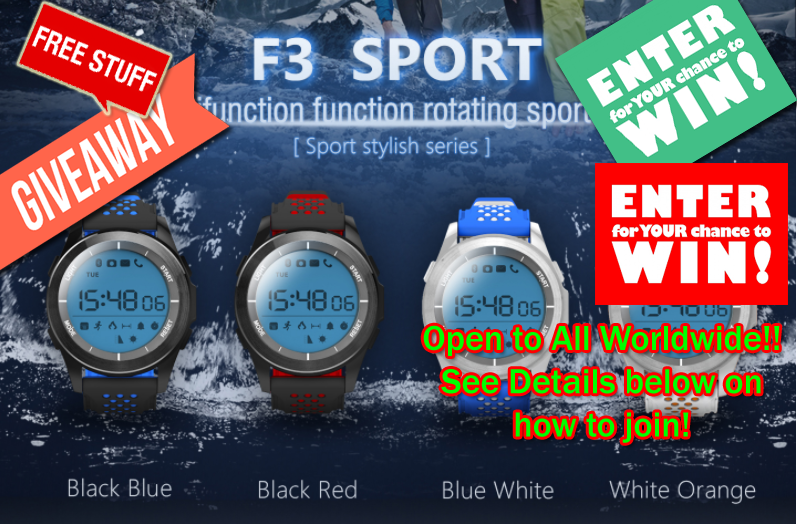 No.1 F3 Smartwatch International Giveaway! - com 1 ano de vida útil da bateria