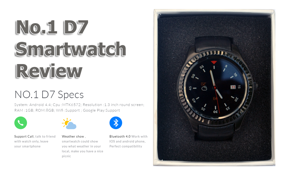 Crítica No.1 D7 Smartwatch - Um Android Smartwatch de aparência elegante