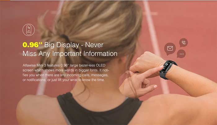 Alfawise Mini 3 Smartbracelet - Light, Compact Fitness Tracker