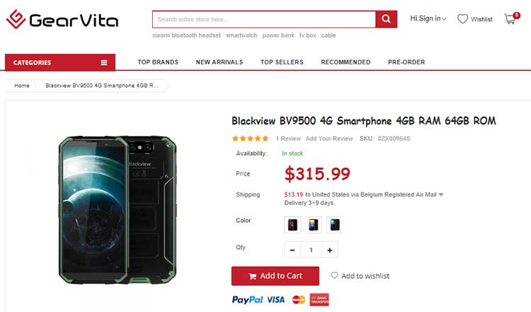Smartphone BlackView BV9500 4G - Código de cupom GearVita