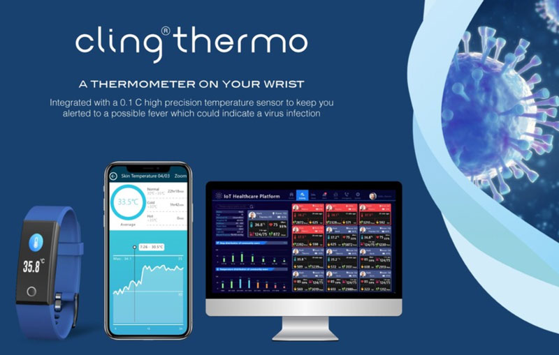 MedTech Smartwatch - Cling Thermo com detecção de temperatura