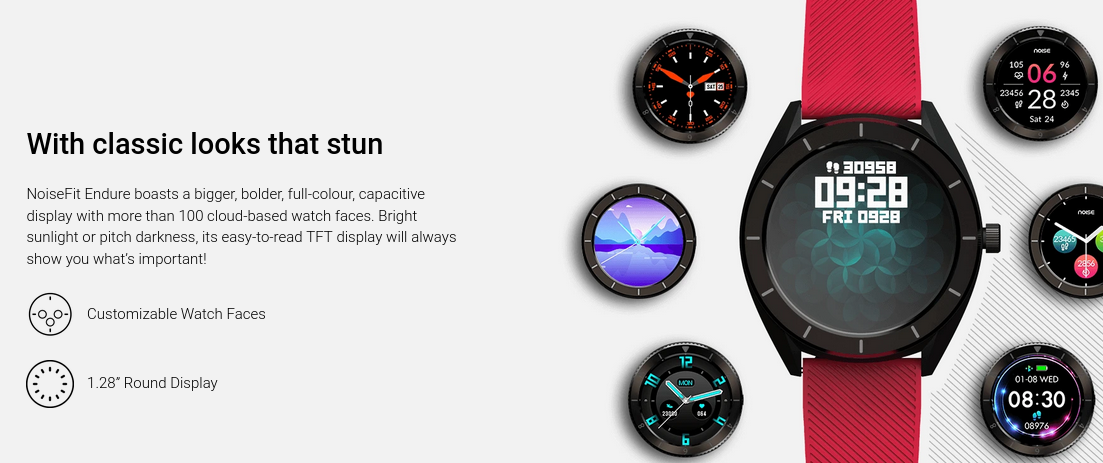 Tela do smartwatch NoiseFit ENdure