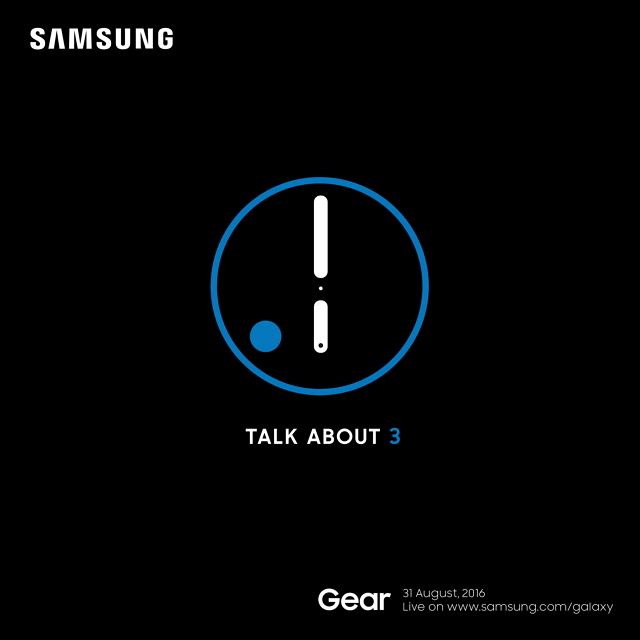 Samsung Gear S3, a ser revelado em 31 de agosto de 2016