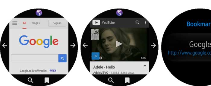 Aplicativo GearBrowser para relógio Samsung Galaxy ativo