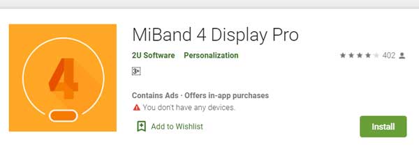 MiBand4 Display Pro da 2U Software