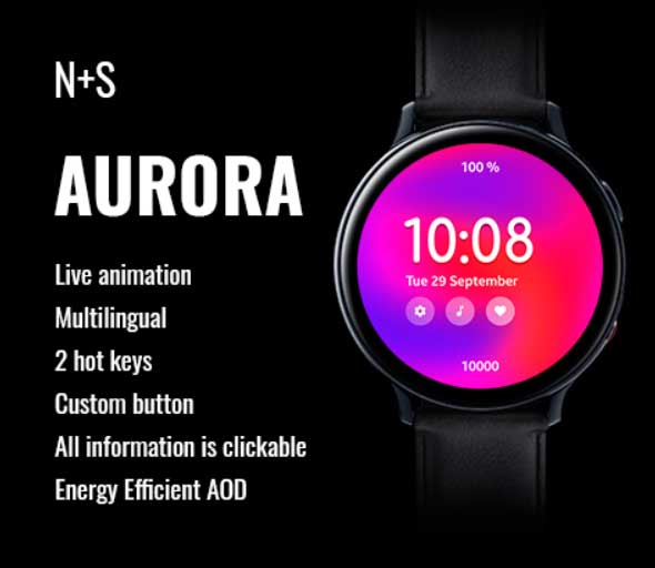 mostrador de relógio animado para Galaxy Watch