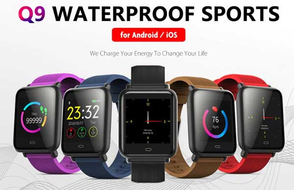 Smartwatch esportivo à prova d'água Q9 - Código do cupom